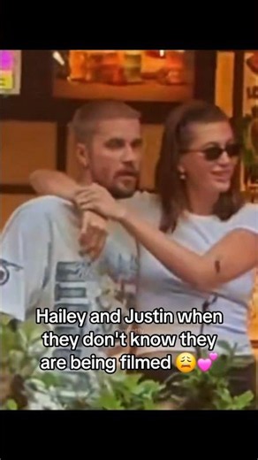 Justin and Hailey Bieber when they don't know they are being filmed😩💕 Her hands wrapped around him♥️