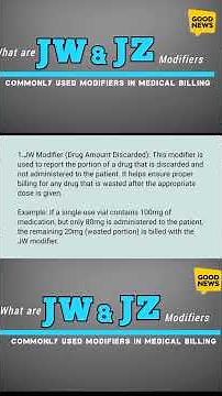 JW and JZ Modifiers in Medical billing #jw #jz #modifiers