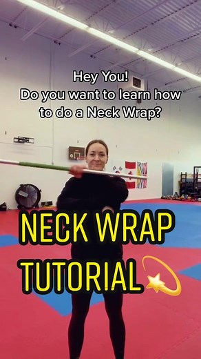 1 Min Neck Wrap Tutorial💫 #linkinbio #staffspinningtutorial #michellecsmith