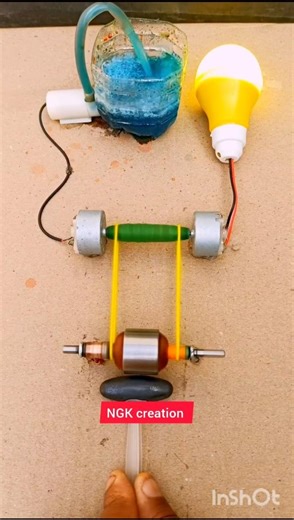 DC Motor Generator Experiment | Light Bulb Power Test ⚡ #shorts