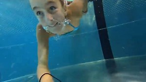 Carla Underwater Swimming alone in the public pool. Watch how she use some cute techniques and play around in the pool. Source:https://www.youtube.com/watch?v=D-hhuQib-wk | Active Swim