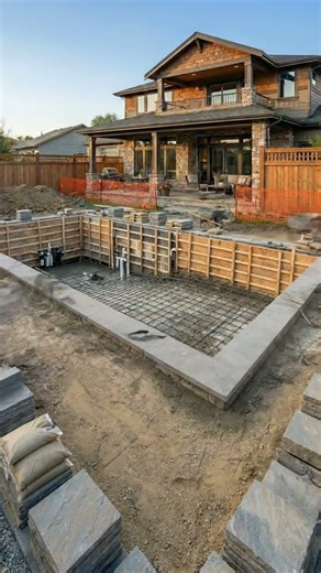 From Empty Yard to Fire Pit & Pool 🔥 Backyard Transformation #impressive #home