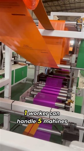 Dual colors dog poop bags making machine, it can make 1 roll dog poop bags in 2 different colors