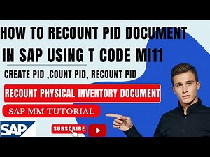 How to use SAP T Code MI11 in SAP MM for recounting of any Old PID Document II PID Verification II