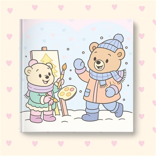 Winter Bear Friends Coloring Pages #4: Molly Moo Coloring (digital Download) - Etsy UK