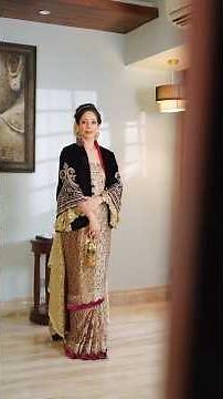 Dolly Jain Unique Saree Draping with a Jacket over it