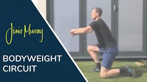 Bodyweight Only. No Equipment Required. 10 x Knee Up Downs 30 seconds High Knees or Fast Feet 10 x Side Lunge 30 seconds High Knees or Fast Feet 10 x Rainbows 30 seconds High Knees or Fast Feet 90 seconds Rest Repeat. Remember to go at your own pace and workout in a safe environment. | Jamie Murray