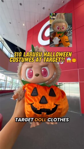 My Cute Attack on Instagram: "Labubu fits perfectly in Target doll clothes! 😱🎃 $10 Halloween outfits that are way too cute! Which one wins though👀? I still need to dress the other Labubu in her NEW witch outfit!!🐱🧺 ‼️‼️Fits only the big Labubus, not the keychain size. Works with Fall in Wild Labubu and Flip-With-Me Labubu. For more adorable finds, follow @mycuteattack! #Labubu #TargetFinds #HalloweenCostume #DollFashion #CuteOverload #Target #popmart @popmart @popmart_us @target"