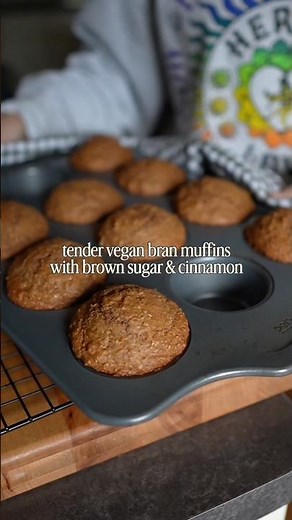 Tender and perfect vegan bran muffins! For all the fibermaxxers ☺️. Recipe: thefirstmess.com