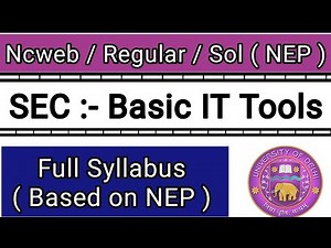 Basic IT Tools || SEC || Ba & Bcom || Du Full Syllabus || Sec Syllabus || Full Syllabus #sec