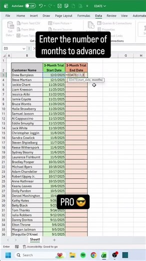 EDATE in Excel‼️ #excel