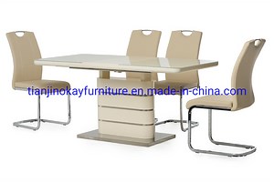 [Hot Item] Extendable Modern Dining Room Set Kitchen Table Tempered Glass Space-Saving Dinner Tables
