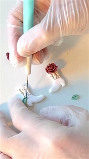 From clay to Christmas cowgirl boots 🎄🤠Handmade magic worth gifting & sharing!#Shorts #PolymerClay