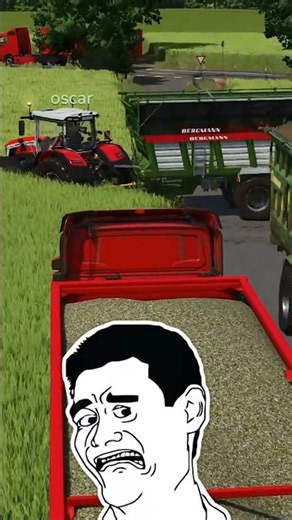 HE PULLED IN FRONT & I DIDN'T HAVE BRAKES TO STOP! | Farming Simulator 25 #shorts #farmingsimulator