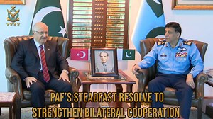 TURKISH DEFENCE DELEGATION VISITS AIR HEADQUARTERS 09 July, 2025: A high-level delegation led by Mr Yaşar Güler, Minister of Defence of the Republic of Turkiye, called on Air Chief Marshal Zaheer Ahmed Baber Sidhu, Chief of the Air Staff, Pakistan Air Force during a visit to Air Headquarters, Islamabad. The meeting encompassed discussions on evolving regional security dynamics, progress of ongoing defence cooperation and prospects for future collaboration in emerging domains of warfare. During t