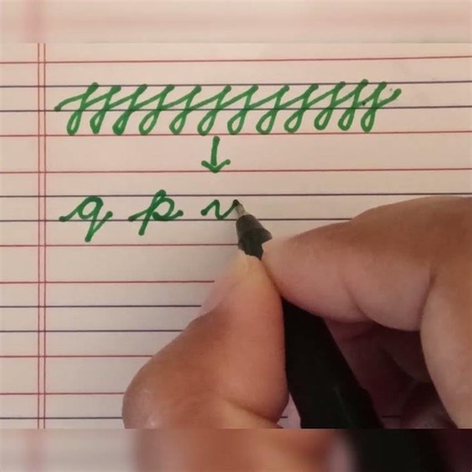 Basic stroke of Cursive handwriting alphabet (q,p,y,j,g,z)