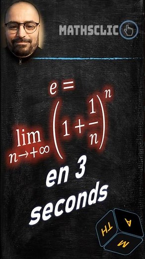 🦸‍♂️🔴 e = lim(1+1/n)ⁿ EN 3 SECONDES ⏱️ #NombreE #Exponentielle #Maths