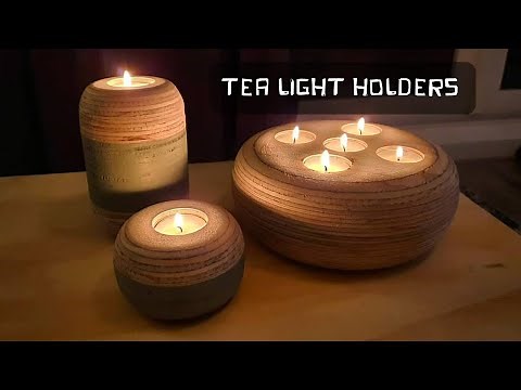 Woodturning - Candle Holders from Plywood Scraps