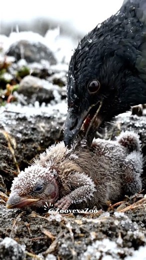Rare Snowy Owl Feeds Chick Frozen Lemming 🦉