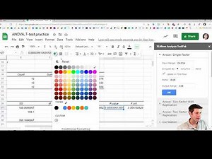 ANOVA Sheets XL Miner toolpak