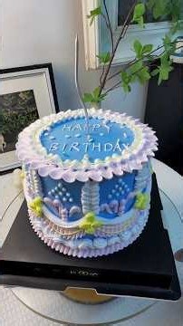 💙✨ Beautiful Blue Birthday Cake Design 🎂🌸 | Stunning Cake Decoration #Shorts