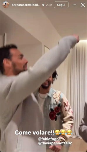Fabio Fognini and Flavia Pennetta celebrate together with Barbara D'Urso