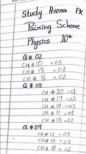 10th Physics Pairing scheme