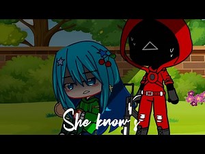 she knows 😰 // meme // itsFunneh // krew // ft. Lunar and Funneh // gacha club // squid game AU //