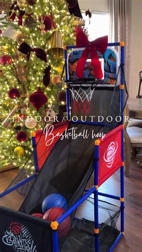 This is the perfect gift idea for your little ones! This is the cutest indoor / outdoor basketball hoop that your kids will absolutely love ♥️ #basketball #christmas #holidayhaul #viraltiktok #tiktokshopcreatorpicks