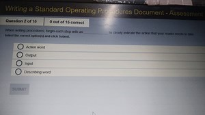 QuestionWhen writing procedures, begin each step with an _ to ... | Filo