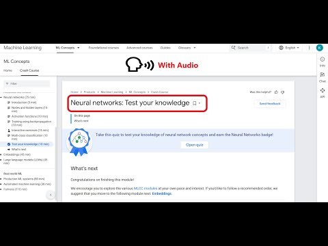 Neural Networks: Test your knowledge | Machine Learning Crash Course | Google | Virtual Internship