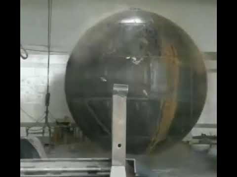 Explosively hydroforming a steel sphere