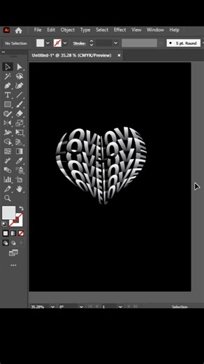 Adobe illustrator 2026- tips to create heart shape using text #shorttrick#adobeillustratortutorials