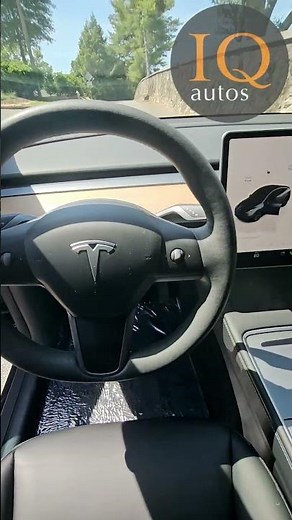 2025 Stealth Grey Tesla Model Y Long Range Interior Walk Around | @IQautos