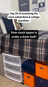 There’s more ⬇️ Dorm rooms aren’t known for their space - but that under bed area? Total game changer if you have a game plan! Most Twin XL beds in dorms can be raised (semi-lofted or captain height) to create 28–32″ of space underneath. That’s a LOT of room - especially compared to the 10″ or so you have at home. 📌 Important - some dorms do not have adjustable beds or allow bed risers, so please check your situation before planning your storage. From off-season clothes to extra linens to golf 