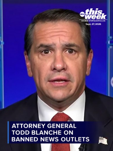 Attorney General Todd Blanche rejects the notion that networks have been “denied access” to the White House: “The important thing is to know that being in the White House is a privilege. It's not a right.” #politics #news #thisweekabc