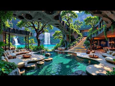 Gentle Jazz at Tranquil Outdoor Ambience | Elegant Jazz Music & Nature Therapy for Happy Living Mood