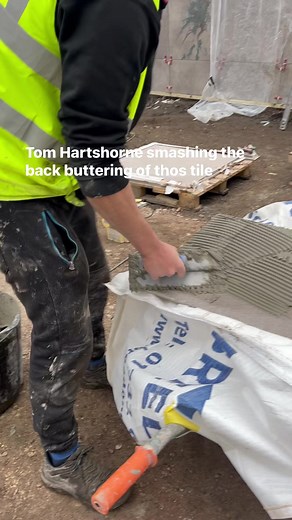 13K views · 68 reactions | Back buttering tiles RHS Chelsea Flower Show T Hoyle Landscapes | Gareth Wilson Garden & Landscaping Consultant | Facebook