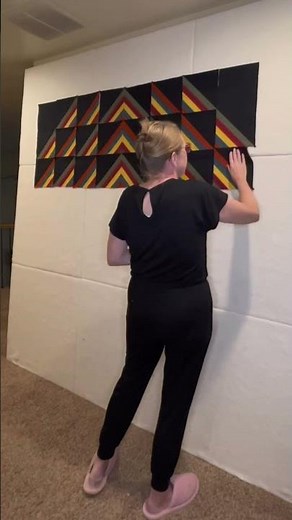 Percussion Quilt layout on quilt design wall