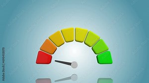 Arrow point scale speed turns on itself - high status red speedometer icon