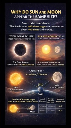 Why Sun & Moon Look the Same Size?
