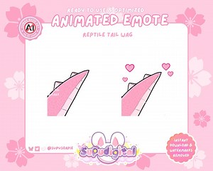 Cute Dragon Twitch Emote, Pink Reptile Lizard ANIMATED Tail Wag Emote | Cute Discord Stickers, Youtube Kick Emojis for Streamers and Vtubers - Etsy
