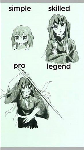 Drawing Muichiro in 4 Levels of Skill in 30s! 😲