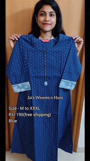 RICH COTTON KURTIS @JaisWeavesnHues WhatsApp 9980215090 #viral #jaisweaves #shorts #readytowear