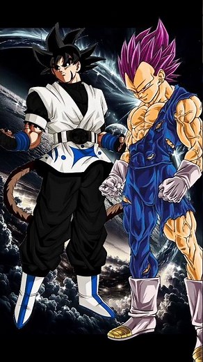 God Fusion Goku Heroic Stance PNG vs White Xeno Goku by TheDragon97