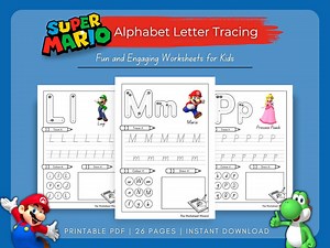 Super Mario Alphabet ABC Letter Tracing Handwriting Practice: Preschool and Kindergarten Fun and Engaging Worksheet Activity for Kids - Etsy Canada