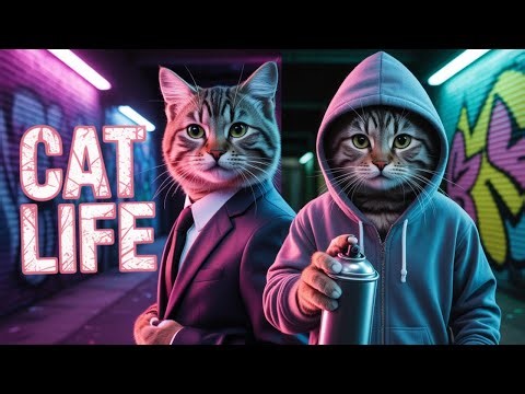 Street Artist Cat Took Over the City 🐱🎨🔥