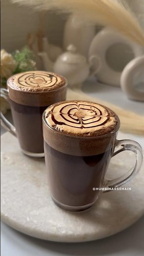 Winter special Hot Chocolate Coffee | Cafe style Coffee recipe #humbiharsehain #shortsfeed #viral