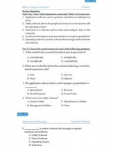 Unit 3: Compuiter Software Grade © Review Questions Bart L: Sa... | Filo