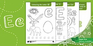 Letter E Colouring Pages